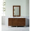 James Martin Vanities Metropolitan 60in Single Vanity, American Walnut w/ 3 CM Carrara Marble Top 850-V60S-AWT-3CAR